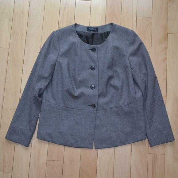 Talbots Blazer Suit Jacket Gray Size 14WP - Picture 1 of 4